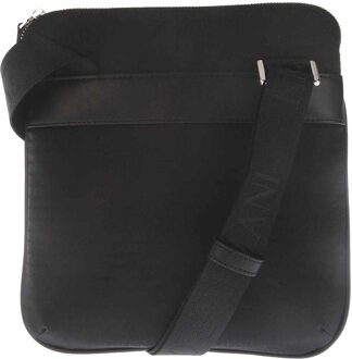 Emporio Armani Metalen Logo Nylon Jacquard Schoudertas (Zwart) - maat