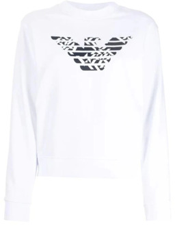 Emporio Armani Modieuze Adelaar Print Dames Sweatshirt Emporio Armani , White , Dames - M,S