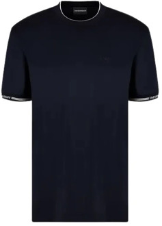 Emporio Armani Navy LYO Blend T-Shirt Emporio Armani , Blue , Heren - 2Xl,M