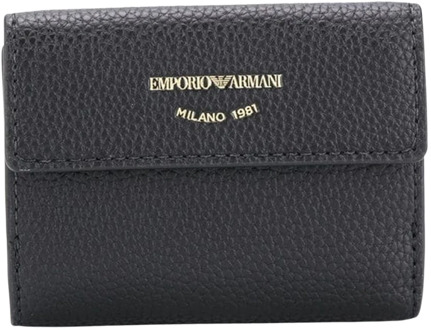Emporio Armani Néron Portemonnee - Zwart Emporio Armani , Black , Dames - ONE Size