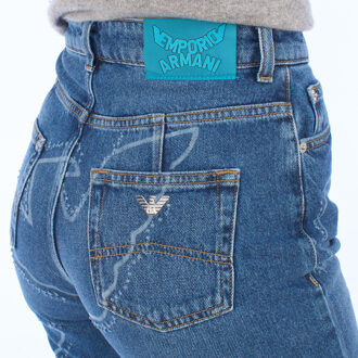 Emporio Armani Relaxed Fit Broek 3H2J29 Dames Blauw