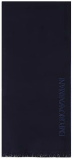 Emporio Armani Sjaal van wol 175 x 40 cm Kobaltblauw - 1 maat