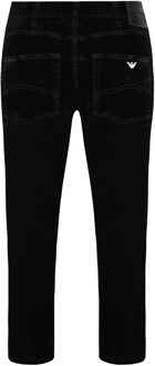 Emporio Armani Slim Fit Heren Zwarte Fluwelen Broek