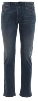 Emporio Armani Slim Fline Jeans met 5 Zakken Emporio Armani , Blue , Heren - W38