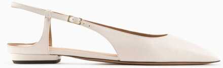 Emporio Armani Slingback Ballerinas in Off-White voor dames Gebroken wit