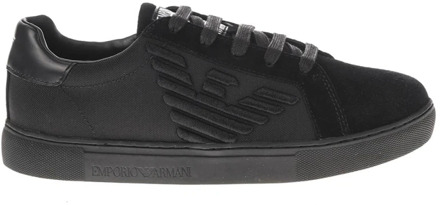 Emporio Armani Sneaker met leren details Zwart - 40