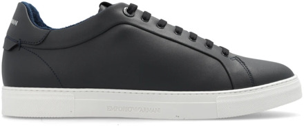 Emporio Armani Sneakers met logo Emporio Armani , Black , Heren - 43 Eu,43 1/2 Eu,41 Eu,41 1/2 EU