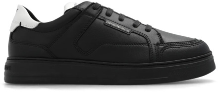Emporio Armani Sneakers met logo Emporio Armani , Black , Heren - 44 1/2 Eu,45 Eu,40 Eu,46 Eu,41 EU