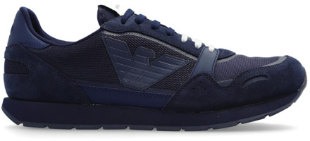 Emporio Armani Sneakers met logo Emporio Armani , Blue , Heren - 44 1/2 Eu,45 1/2 Eu,45 Eu,46 EU