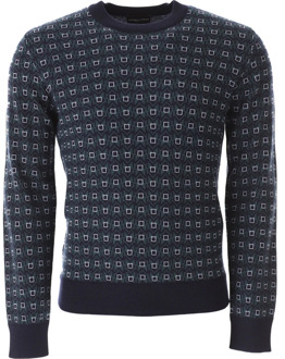 Emporio Armani Stijlvolle Sweaters voor Heren Emporio Armani , Blue , Heren - Xl,L