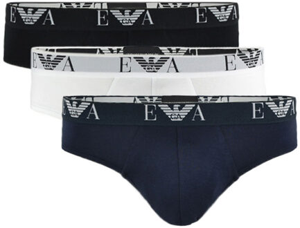 Emporio Armani stretch slips 3-pack - wit/blauw/zwart
