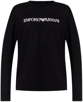 Emporio Armani Sweater met logoprint Diepzwart