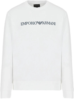 Emporio Armani Sweater met logoprint Parelmoer - XL