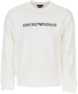 Emporio Armani Sweater met logoprint Parelmoer