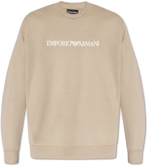 Emporio Armani Sweatshirt met logo Emporio Armani , Gray , Heren - 2XL