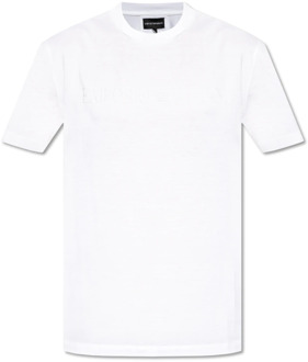 Emporio Armani T-shirt met logo Emporio Armani , White , Heren - 2Xl,Xl,L,M,S,3Xl