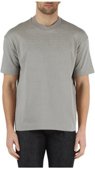 Emporio Armani T-shirt van zwaar katoen met bedrukt logo Emporio Armani , Gray , Heren - Xl,M