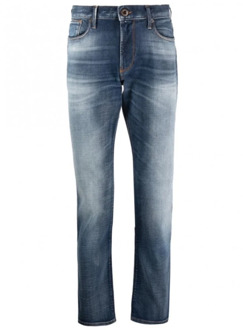 Emporio Armani Trendy Slim-Fit Stone Washed Jeans Emporio Armani , Blue , Heren - W33