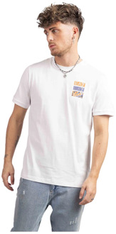 Emporio Armani Trendy Triple Logo T-Shirt Wit Emporio Armani , White , Heren - Xl,L,M,S