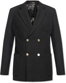 Emporio Armani Tweed blazer Emporio Armani , Black , Heren - 2Xl,Xl,L,M,S