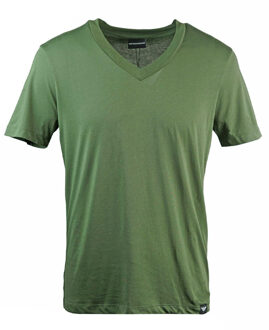 Emporio Armani Unisex Volwassen Effen V-Hals T-Shirt (Groen) - XS