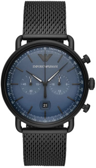 Emporio Armani Verbluffende Ar11201 Quartz Horloge - 43mm Roestvrijstalen Kast Emporio Armani , Black , Unisex - ONE Size