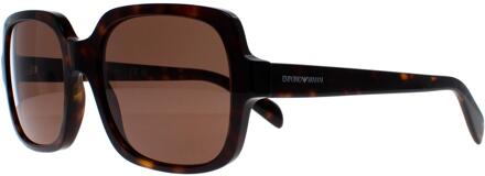 Emporio Armani Vierkante Dames Shiny Havana Donkerbruin EA4195 - One Size
