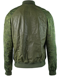 Emporio Armani W1B54P W1P58 010 Leather Jacket Groen