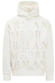 Emporio Armani Warme Witte Hoodie Emporio Armani , White , Heren - XL