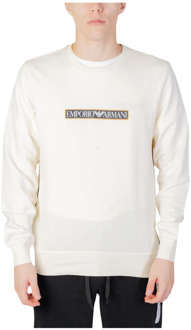 Emporio Armani Wit Bedrukte Sweatshirt met Lange Mouwen Emporio Armani , White , Heren - Xl,L,M