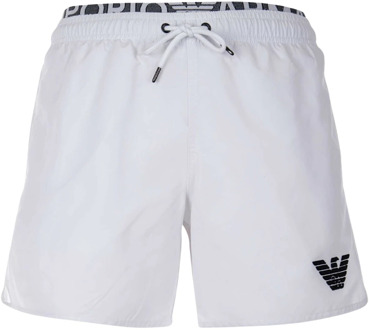 Emporio Armani Witte Boxershort met Koord en Logo Emporio Armani , White , Heren - S