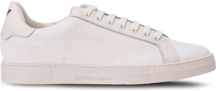 Emporio Armani Witte Casual Sneakers Emporio Armani , White , Heren - 45 Eu,46 Eu,42 Eu,41 Eu,44 Eu,43 EU