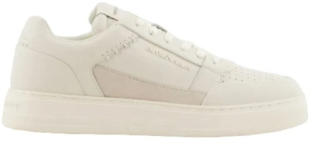 Emporio Armani Witte Lage Sneakers met Geperforeerde Neus Emporio Armani , White , Heren - 43 Eu,42 Eu,41 EU