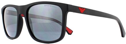 Emporio Armani Zonnebril 4129 50016G Mat Zwart Light Grijs Mirror Zwart