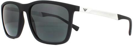 Emporio Armani Zonnebril EA4150 506387 Rubber Zwart Grijs - maat