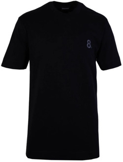 Emporio Armani Zwart Geborduurd T-Shirt Emporio Armani , Black , Heren - 2XL