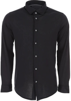 Emporio Armani Zwart Overhemd met Knoopsluiting - Stijlvol en Verfijnd Emporio Armani , Black , Heren - Xl,L,M,S