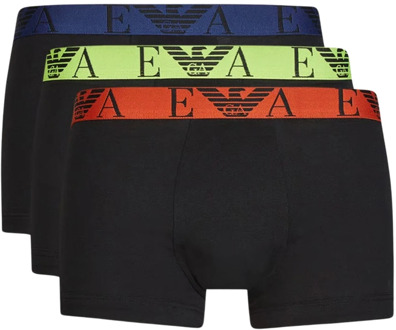 Emporio Armani Zwarte Boxershorts met Ingelegd Logo Emporio Armani , Black , Heren - Xl,L,M,S