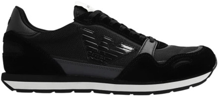 Emporio Armani Zwarte Logo Sneakers met Stijlvol Design Emporio Armani , Black , Heren - 43 Eu,42 Eu,45 Eu,42 1/2 Eu,41 1/2 Eu,41 EU