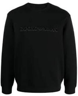 Emporio Armani Zwarte Logo Sweatshirt Emporio Armani , Black , Heren - Xl,M
