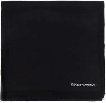 Emporio Armani Zwarte Modal Sjaal Emporio Armani , Black , Heren - ONE Size