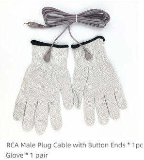 Ems Magische Handschoen Met 1.5M Knop Kabel Elektriciteit Geleidende Gezicht Body Magic Therapeutische Apparatuur Schoonheid Handschoenen Rood