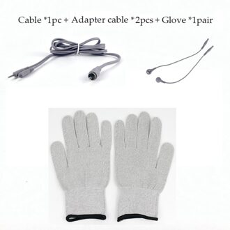 Ems Magische Handschoen Met 1.5M Knop Kabel Elektriciteit Geleidende Gezicht Body Magic Therapeutische Apparatuur Schoonheid Handschoenen Zilver