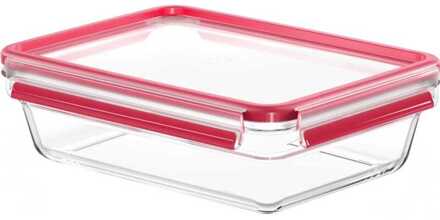 Emsa Clip&Close vershoudbakje - glas - rechthoekig - 2 L - rood