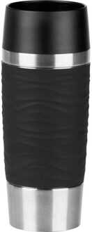 Emsa Thermosbeker Travel Mug Waves Zwart 360 ml Zilverkleurig
