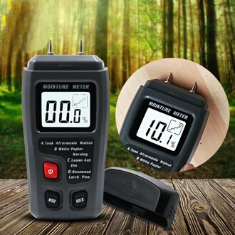 EMT01 0-99.9% Twee Pins Digital Hout Vochtmeter Hout Vochtigheid Tester Hygrometer Timber Vochtige Detector Grote Lcd Display