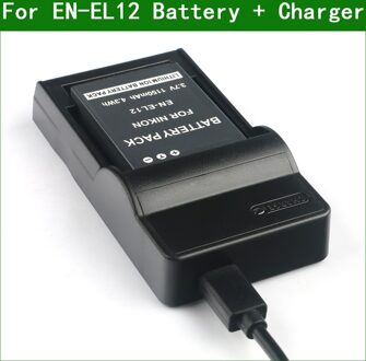 EN-EL12 ENEL12 En EL12 Digitale Camera Batterij + Lader Voor Nikon Coolpix P300 P310 P330 P340 S1000pj S1100pj S1200pj S31 s6000 1accu 1lader