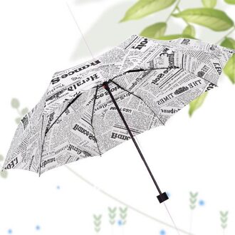 En Kleine Opvouwbare Krant Parasol Waterdichte Zonnige Paraplu Paraplu Regen Mode Mannen Regenachtige Vrouwen Paraplu Mannen Regen Wom wit newspaper