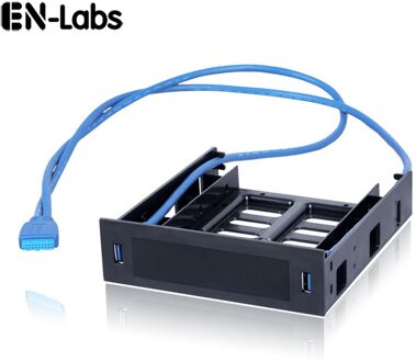 En-Labs 2 x USB 3.0 Voorpaneel w/3.5 "Apparaat/HDD of 2.5" SSD /HDD naar 5.25 Floppy naar Optische Drive Bay Lade Beugel Converter