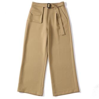 En Najaar Vrouwen Broek Straight Spoel Broek Midden Taille Casual Broek Fabriek Directe Verkoop khaki / M